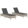 Tumbonas con cojines 2 unidades ratán sintético gris claro de , Tumbonas - Ref: Foro24-3261592, Precio: 306,55 €, Descuento: %