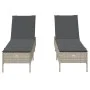 Tumbonas con cojines 2 unidades ratán sintético gris claro de , Tumbonas - Ref: Foro24-3261592, Precio: 299,29 €, Descuento: %