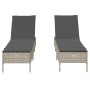Tumbonas con cojines 2 unidades ratán sintético gris claro de , Tumbonas - Ref: Foro24-3261592, Precio: 306,55 €, Descuento: %