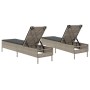 Tumbonas con cojines 2 unidades ratán sintético gris claro de , Tumbonas - Ref: Foro24-3261592, Precio: 306,55 €, Descuento: %