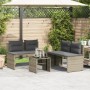 Set de sofás de jardín 4 pzas y cojines ratán sintético gris de , Conjuntos de jardín - Ref: Foro24-4003880, Precio: 286,50 €...