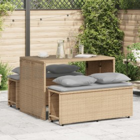 Set comedor de jardín 3 pzas con cojines ratán sintético beige de , Conjuntos de jardín - Ref: Foro24-4003905, Precio: 246,60...