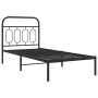 Estructura de cama con cabecero metal negro 80x200 cm de , Camas y somieres - Ref: Foro24-377108, Precio: 72,60 €, Descuento: %