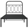 Estructura de cama con cabecero metal negro 80x200 cm de , Camas y somieres - Ref: Foro24-377108, Precio: 72,60 €, Descuento: %