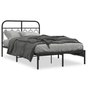 Bettgestell mit schwarzem Metall-Kopfteil 120x200 cm von , Betten und Lattenroste - Ref: Foro24-377115, Preis: 108,48 €, Raba...