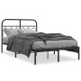 Estructura de cama con cabecero metal negro 120x200 cm de , Camas y somieres - Ref: Foro24-377115, Precio: 110,67 €, Descuent...