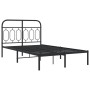 Estructura de cama con cabecero metal negro 120x200 cm de , Camas y somieres - Ref: Foro24-377115, Precio: 110,67 €, Descuent...