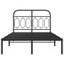 Estructura de cama con cabecero metal negro 120x200 cm de , Camas y somieres - Ref: Foro24-377115, Precio: 110,67 €, Descuent...