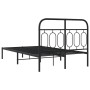 Estructura de cama con cabecero metal negro 120x200 cm de , Camas y somieres - Ref: Foro24-377115, Precio: 110,67 €, Descuent...