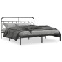 Estructura de cama con cabecero metal negro 160x200 cm de , Camas y somieres - Ref: Foro24-377120, Precio: 129,14 €, Descuent...