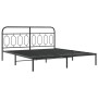 Estructura de cama con cabecero metal negro 160x200 cm de , Camas y somieres - Ref: Foro24-377120, Precio: 129,14 €, Descuent...