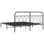 Estructura de cama con cabecero metal negro 160x200 cm de , Camas y somieres - Ref: Foro24-377120, Precio: 129,14 €, Descuent...