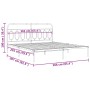 Estructura de cama con cabecero metal negro 160x200 cm de , Camas y somieres - Ref: Foro24-377120, Precio: 129,14 €, Descuent...