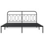Estructura de cama con cabecero metal negro 183x213 cm de , Camas y somieres - Ref: Foro24-377122, Precio: 113,82 €, Descuent...