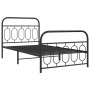 Estructura de cama con cabecero y estribo metal negro 100x190cm de , Camas y somieres - Ref: Foro24-377129, Precio: 76,05 €, ...