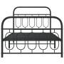 Estructura de cama con cabecero y estribo metal negro 100x190cm de , Camas y somieres - Ref: Foro24-377129, Precio: 76,05 €, ...