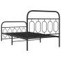 Estructura de cama con cabecero y estribo metal negro 100x190cm de , Camas y somieres - Ref: Foro24-377129, Precio: 76,05 €, ...