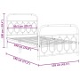 Estructura de cama con cabecero y estribo metal negro 100x190cm de , Camas y somieres - Ref: Foro24-377129, Precio: 76,05 €, ...