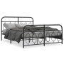 Estructura de cama cabecero y estribo metal negro 135x190 cm de , Camas y somieres - Ref: Foro24-377134, Precio: 118,89 €, De...