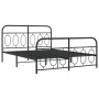 Estructura de cama cabecero y estribo metal negro 135x190 cm de , Camas y somieres - Ref: Foro24-377134, Precio: 118,89 €, De...