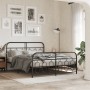 Estructura de cama cabecero y estribo metal negro 135x190 cm de , Camas y somieres - Ref: Foro24-377134, Precio: 118,89 €, De...