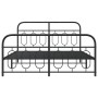 Estructura de cama cabecero y estribo metal negro 135x190 cm de , Camas y somieres - Ref: Foro24-377134, Precio: 118,89 €, De...