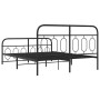 Estructura de cama cabecero y estribo metal negro 135x190 cm de , Camas y somieres - Ref: Foro24-377134, Precio: 118,89 €, De...