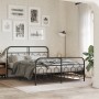 Estructura de cama cabecero y estribo metal negro 140x200 cm de , Camas y somieres - Ref: Foro24-377136, Precio: 143,58 €, De...