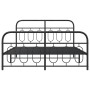 Estructura de cama cabecero y estribo metal negro 140x200 cm de , Camas y somieres - Ref: Foro24-377136, Precio: 143,58 €, De...