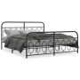 Estructura de cama cabecero y estribo metal negro 193x203 cm de , Camas y somieres - Ref: Foro24-377141, Precio: 155,73 €, De...