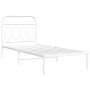 Estructura de cama de metal con cabecero blanco 80x200 cm de , Camas y somieres - Ref: Foro24-377157, Precio: 73,94 €, Descue...
