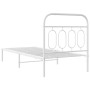 Estructura de cama de metal con cabecero blanco 80x200 cm de , Camas y somieres - Ref: Foro24-377157, Precio: 73,94 €, Descue...