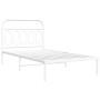 Estructura de cama de metal con cabecero blanco 100x190 cm de , Camas y somieres - Ref: Foro24-377160, Precio: 69,09 €, Descu...