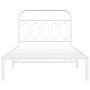 Estructura de cama de metal con cabecero blanco 100x190 cm de , Camas y somieres - Ref: Foro24-377160, Precio: 69,09 €, Descu...