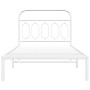Estructura de cama de metal con cabecero blanco 107x203 cm de , Camas y somieres - Ref: Foro24-377162, Precio: 77,22 €, Descu...