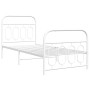 Estructura cama metal con cabecero y pie cama blanca 90x190 cm de , Camas y somieres - Ref: Foro24-377176, Precio: 80,15 €, D...