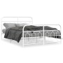 Estructura cama metal con cabecero y estribo blanco 135x190 cm de , Camas y somieres - Ref: Foro24-377183, Precio: 107,34 €, ...