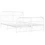 Estructura cama metal con cabecero y estribo blanco 135x190 cm de , Camas y somieres - Ref: Foro24-377183, Precio: 107,34 €, ...