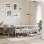 Estructura cama metal con cabecero y estribo blanco 135x190 cm de , Camas y somieres - Ref: Foro24-377183, Precio: 107,34 €, ...
