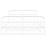 Estructura cama metal con cabecero y estribo blanco 135x190 cm de , Camas y somieres - Ref: Foro24-377183, Precio: 107,34 €, ...
