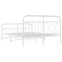 Estructura cama metal con cabecero y estribo blanco 135x190 cm de , Camas y somieres - Ref: Foro24-377183, Precio: 107,34 €, ...