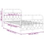 Estructura cama metal con cabecero y estribo blanco 120x190 cm de , Camas y somieres - Ref: Foro24-377181, Precio: 118,23 €, ...