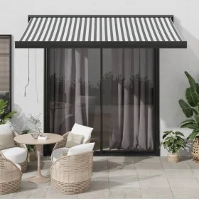 Toldo retráctil aluminio y tela gris antracita y blanco 3x2,5 m by , Awnings - Ref: Foro24-3216128, Price: 484,48 €, Discount: %