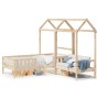 Set de cama y banco con techo madera maciza de pino 90x200 cm de , Camas y somieres - Ref: Foro24-3282174, Precio: 312,52 €, ...