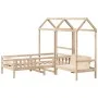 Set de cama y banco con techo madera maciza de pino 90x200 cm de , Camas y somieres - Ref: Foro24-3282174, Precio: 307,93 €, ...