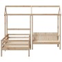 Set de cama y banco con techo madera maciza de pino 90x200 cm de , Camas y somieres - Ref: Foro24-3282174, Precio: 312,52 €, ...