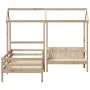 Set de cama y banco con techo madera maciza de pino 90x200 cm de , Camas y somieres - Ref: Foro24-3282174, Precio: 307,93 €, ...