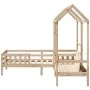 Set de cama y banco con techo madera maciza de pino 90x200 cm de , Camas y somieres - Ref: Foro24-3282174, Precio: 307,93 €, ...