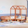 Set de cama y banco con techo madera de pino marrón 90x200 cm de , Camas y somieres - Ref: Foro24-3282176, Precio: 321,13 €, ...