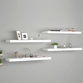 Estantes flotantes de pared 4 uds MDF blanco 80x23,5x3,8 cm de vidaXL, Estantes y estanterías - Ref: Foro24-323816, Precio: 6...